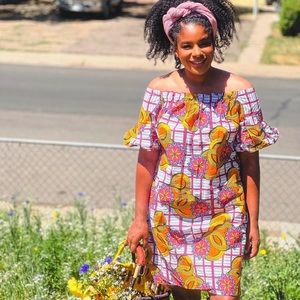African Floral Print Cotton Sundress